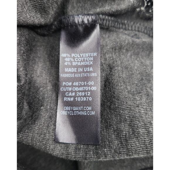 NWT Obey No 89 Sidewinder Long Sleeve Top Black Burnout Textured USA Made Size M - Picture 10 of 10